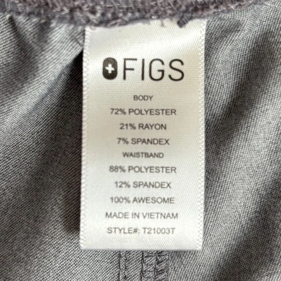 FIGS Technical Collection Scrub Pants Charcoal Grey Teal Drawstring S/T T21003T - Picture 3 of 8